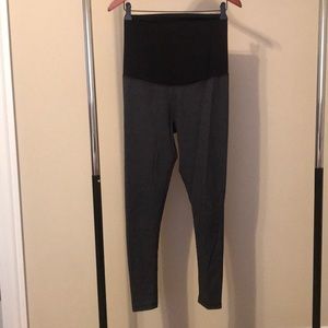 Gray Maternity over the belly athletic leggings